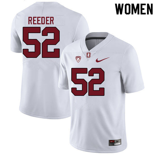 Women #52 Duke Reeder Stanford Cardinal College Football Jerseys Sale-White